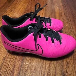 Nike Bright Pink Soccer Cleats with Black Details